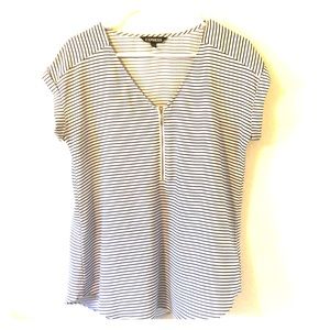 Express blouse sz m white with black stripes
